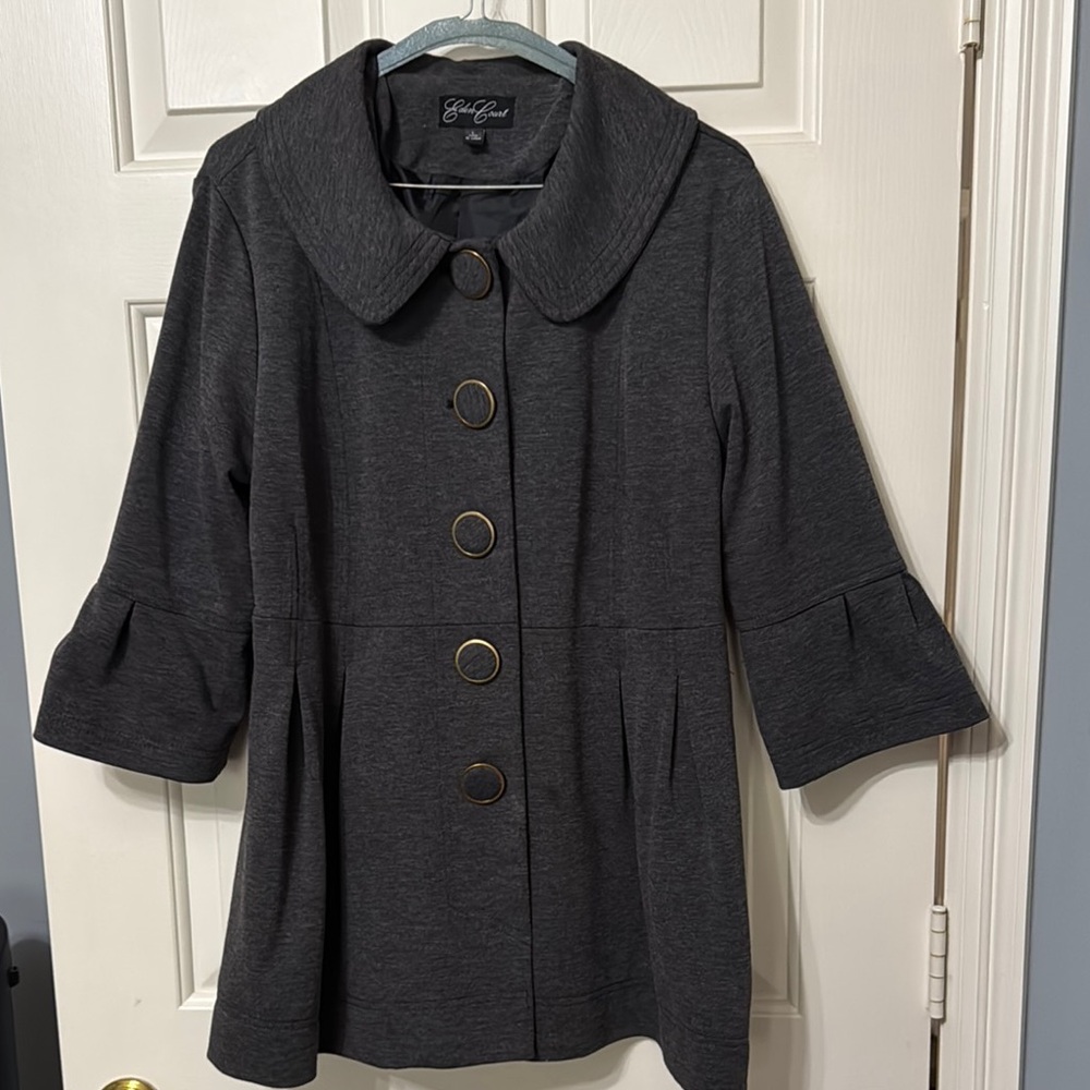 Eden Court Gray Coat with Wide Collar